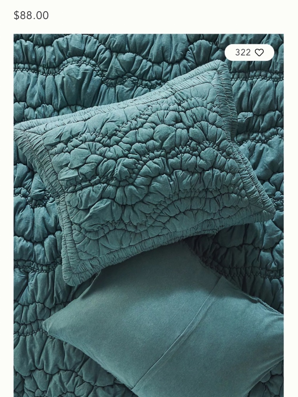 Anthropologie Brooke 100% Cotton Jersey Quilt and Shams - Picture 5 of 10